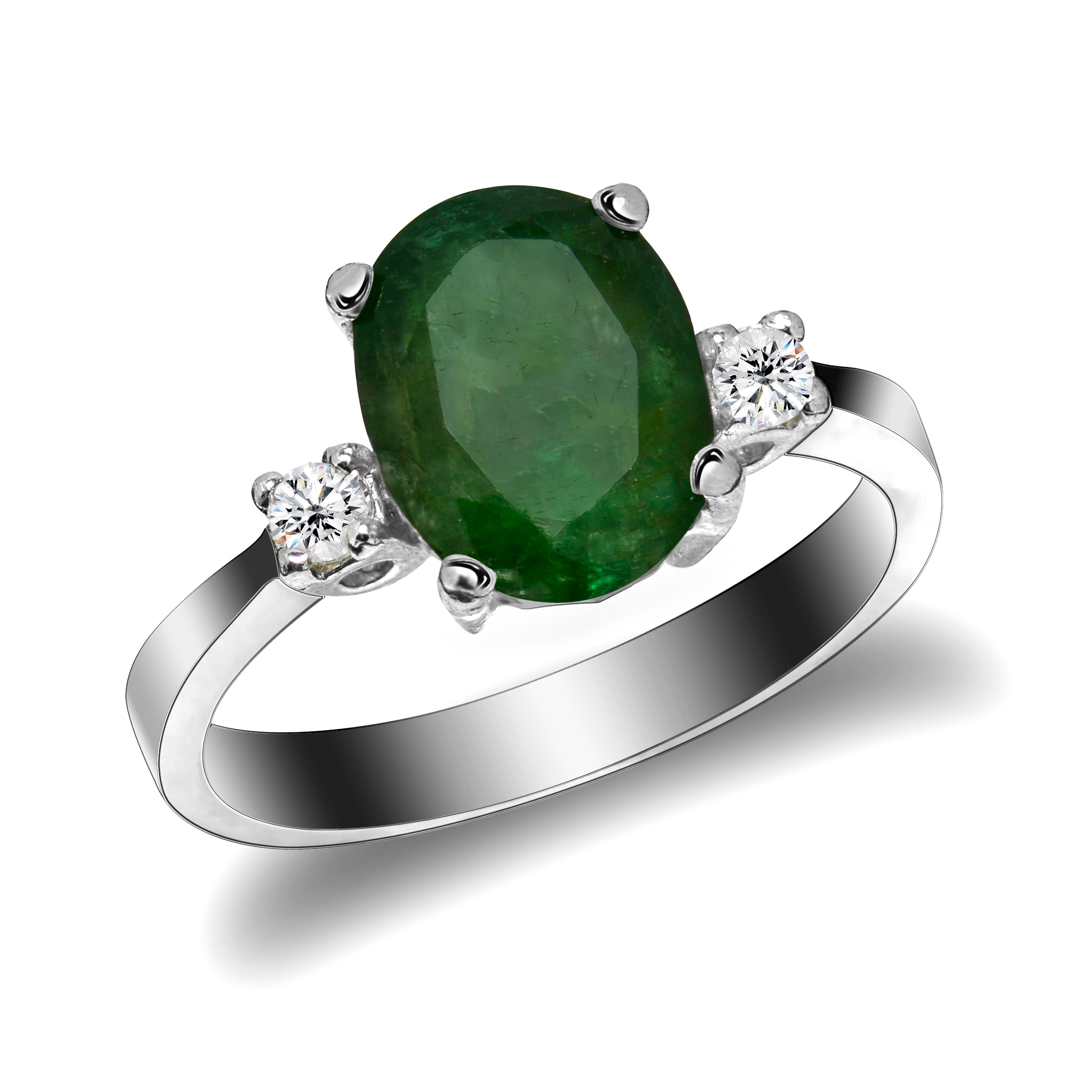 Estate 14KT Yellow Gold Emerald-Cut 1.00 CT Emerald + Diamond Ring | Emerald  ring design, Emerald diamond ring, Emerald diamond